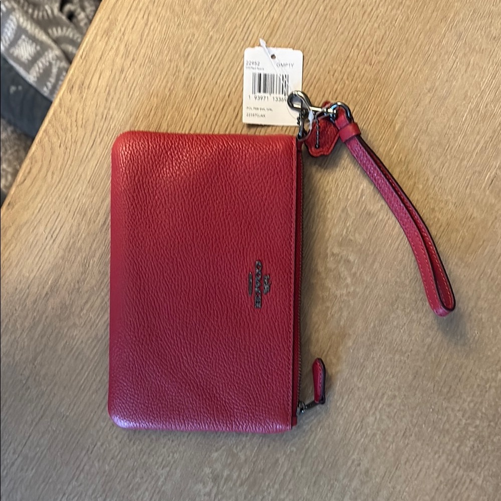 Coach Red Leather Wristlet